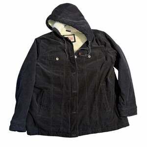 Levi Strauss & Co. Corduroy Sherpa Hooded Jacket XL Black
